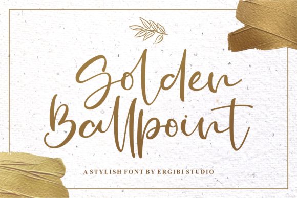 Golden Ballpoint Font for Elegant Editorial Design
